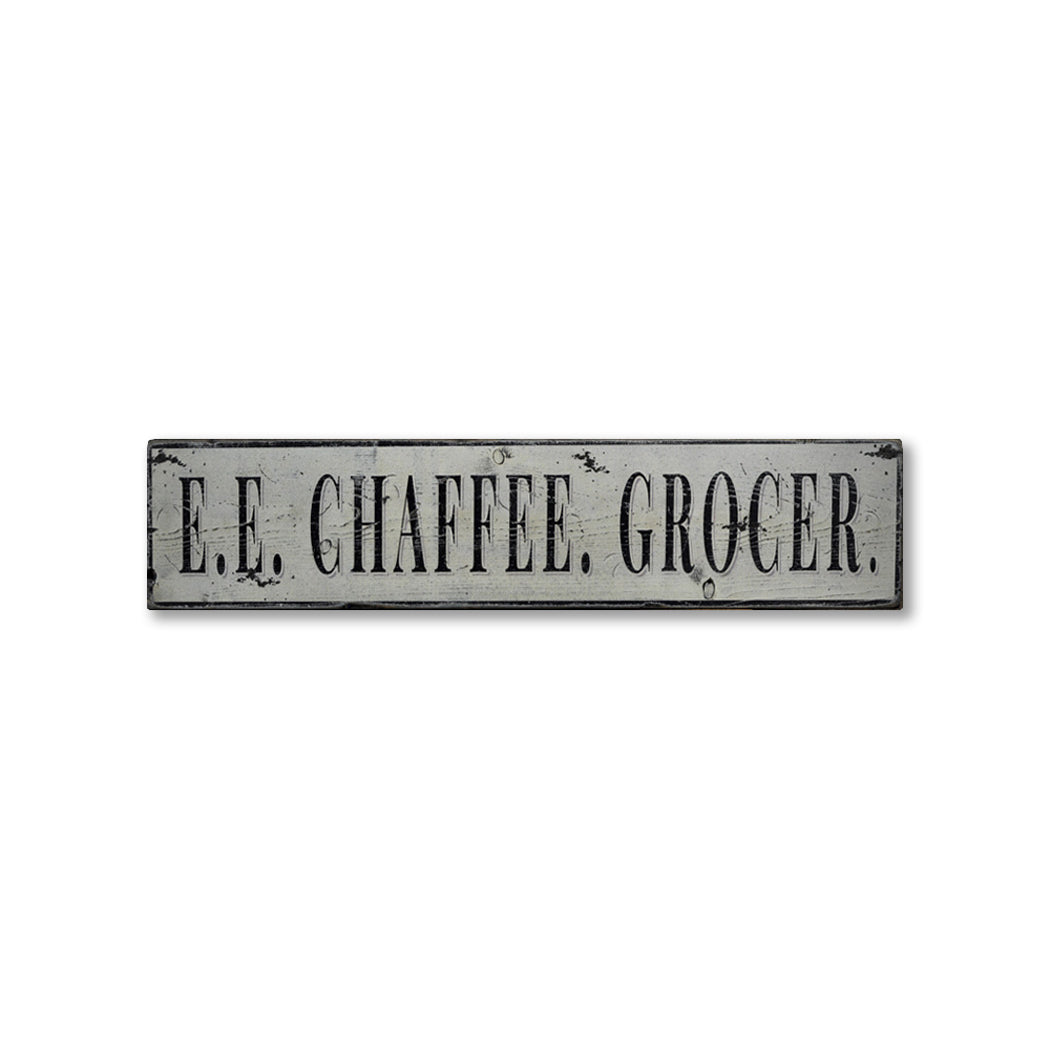 Family Grocer Rustic Wood Sign