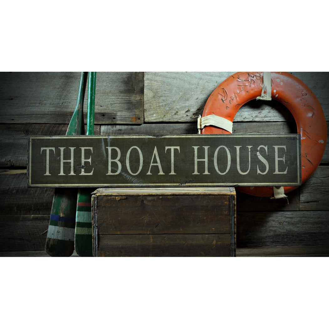 The Boat House Rustic Wood Sign