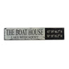 Lake Boat House Lat Long Rustic Wood Sign