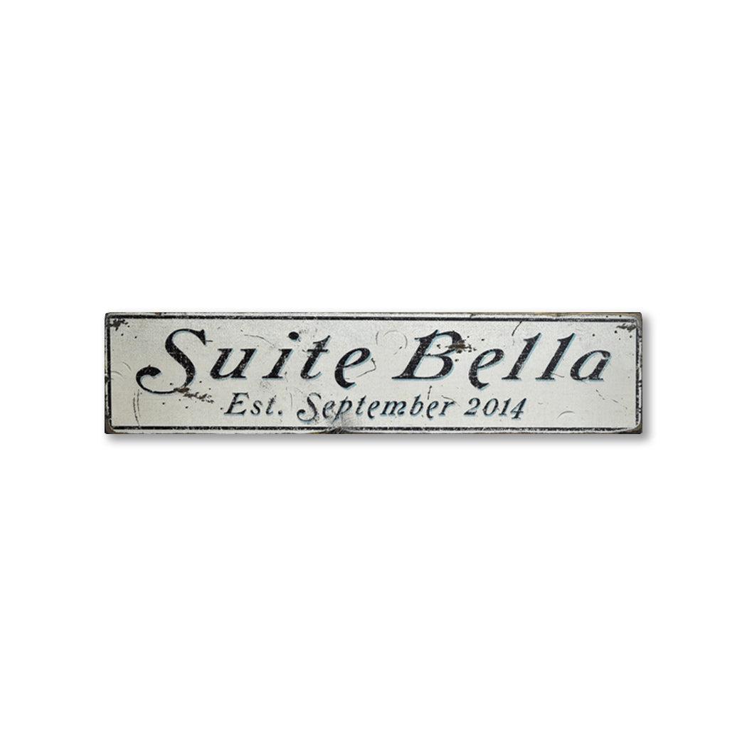 Bedroom Suite Est Date Rustic Wood Sign