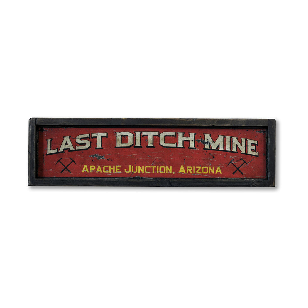 Coal Mine City State Miner Rustic Wood Sign