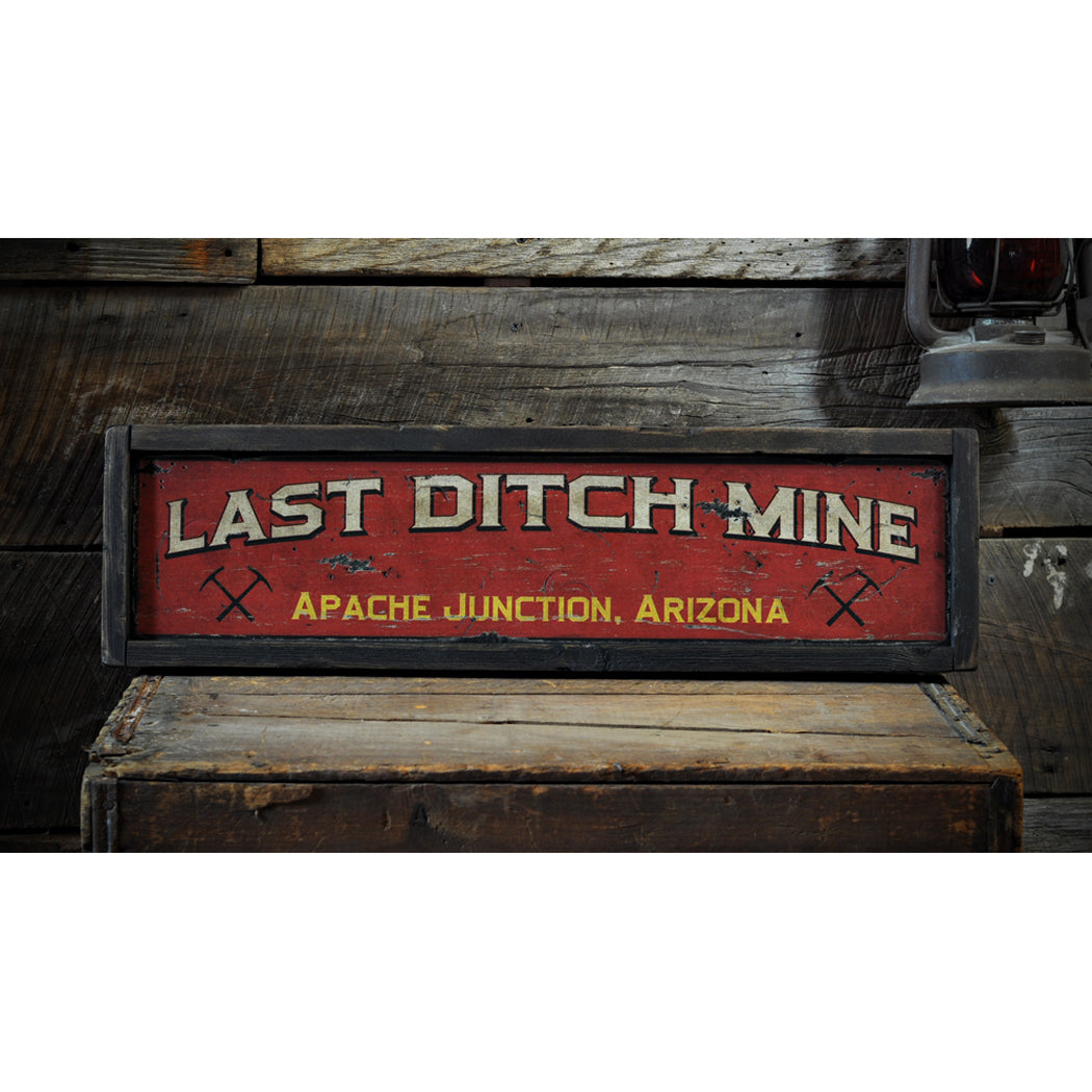 Coal Mine City State Miner Rustic Wood Sign