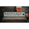 Nantucket Lat and Long Rustic Wood Sign