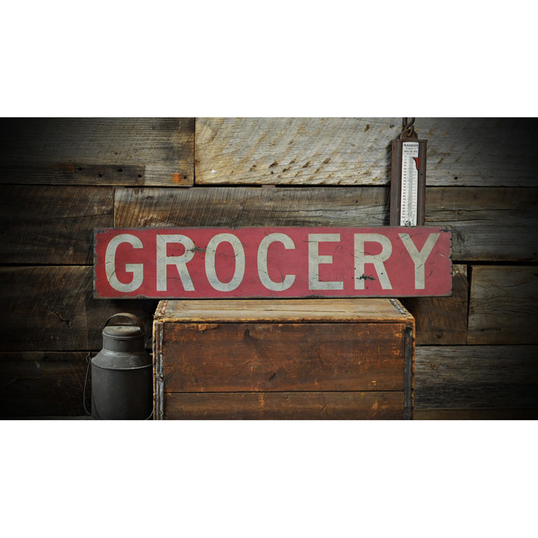 Grocery Rustic Wood Sign