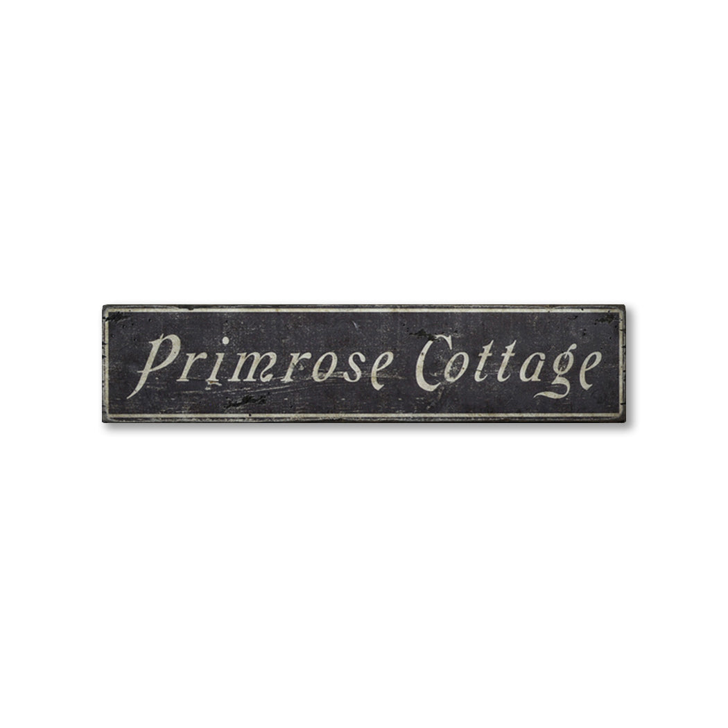 Primrose Cottage Name Rustic Wood Sign