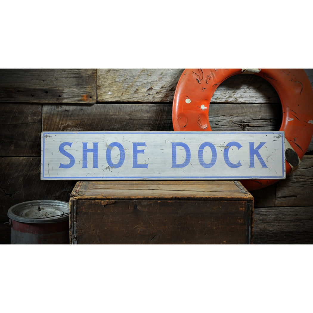 Lake Beach House Dock Rustic Wood Sign