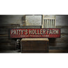 Holler Farm City State Rustic Wood Sign