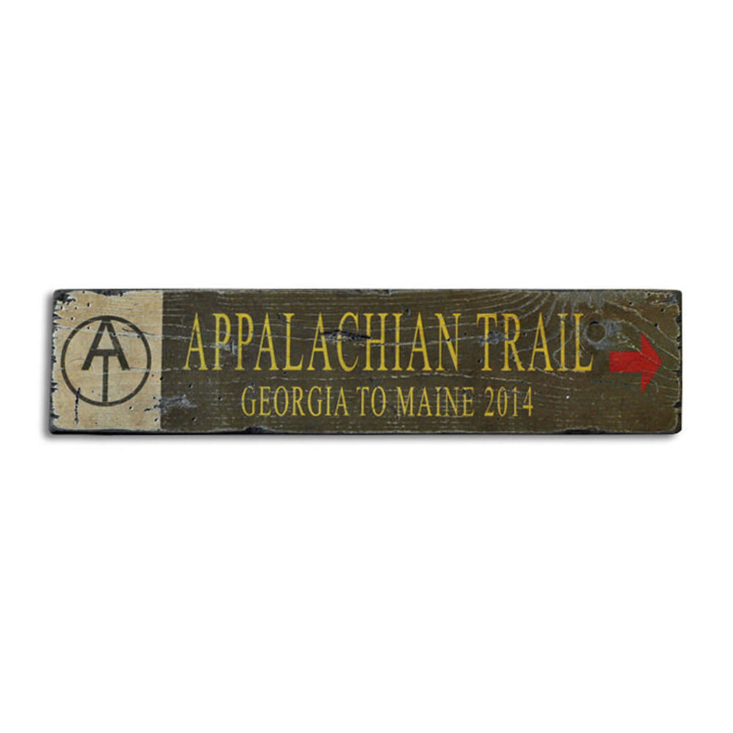 Appalachian Trail Arrow Rustic Wood Sign