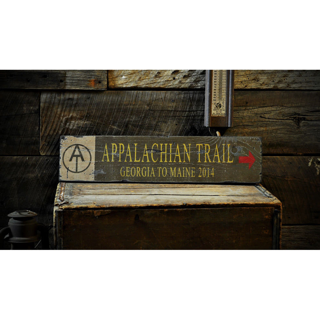 Appalachian Trail Arrow Rustic Wood Sign