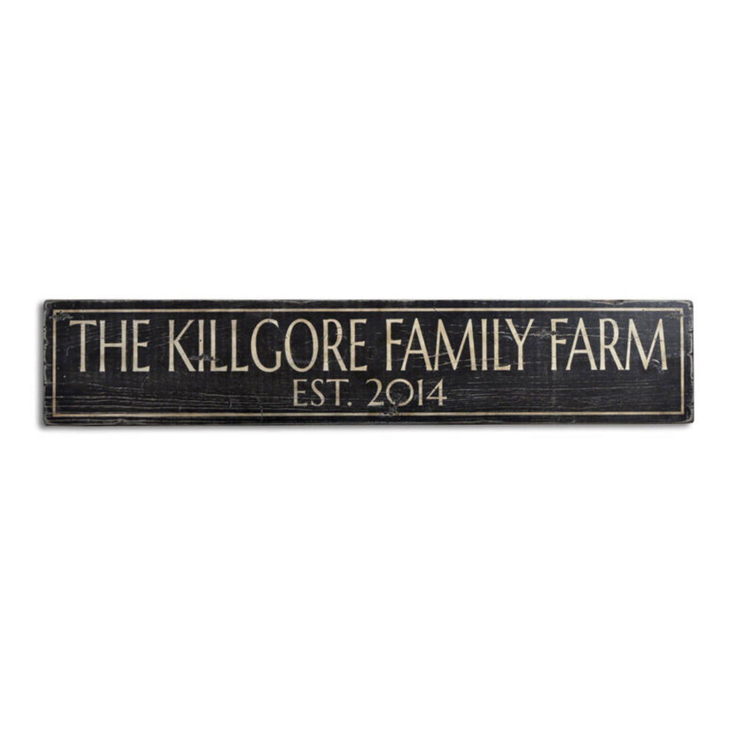 Family Farm Est Date Rustic Wood Sign