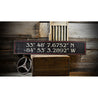 Latitude & Longitude Rustic Wood Sign