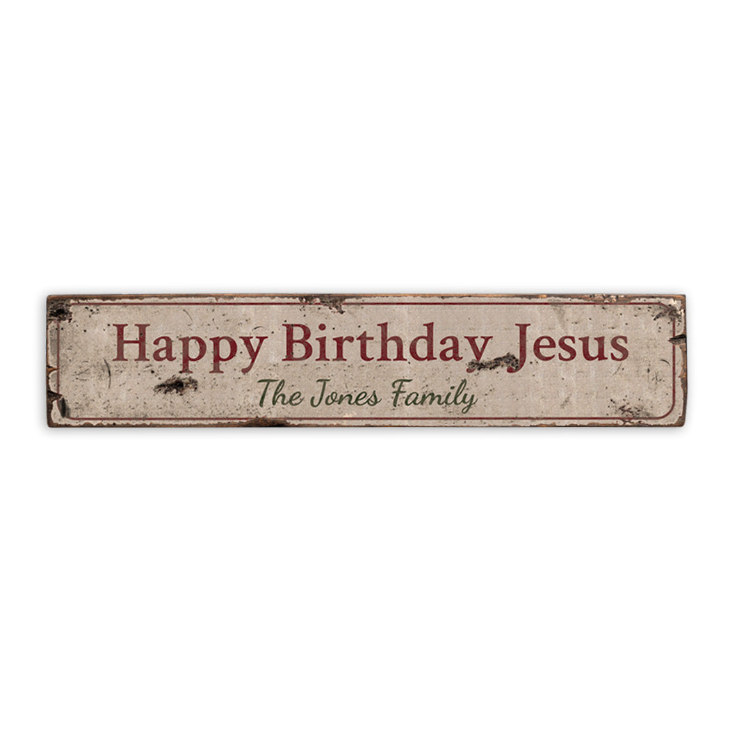 Jesus' Birthday Rustic Wood Sign