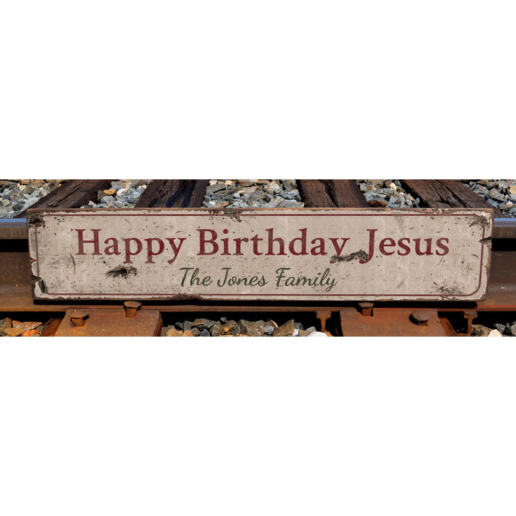 Jesus' Birthday Rustic Wood Sign