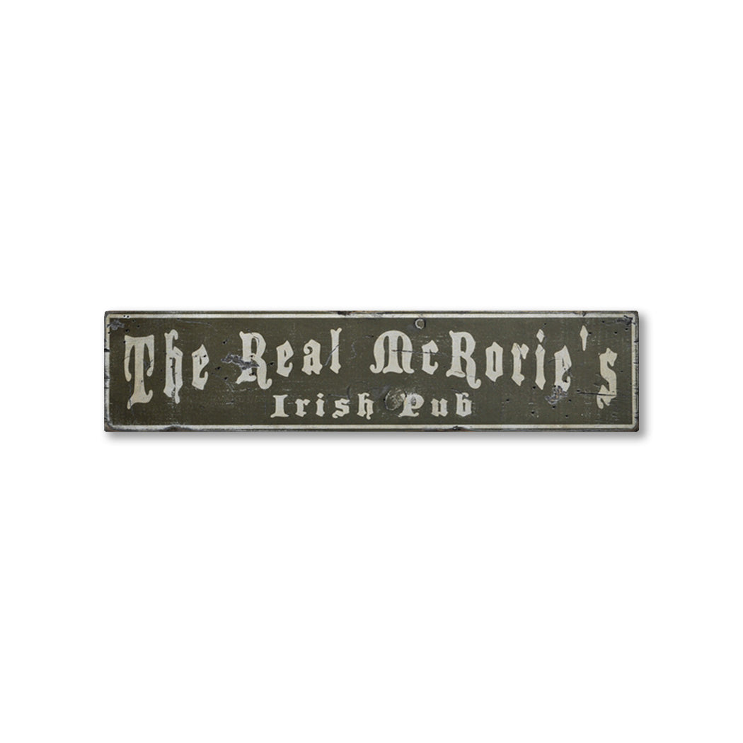 Family Irish Pub Rustic Wood Sign