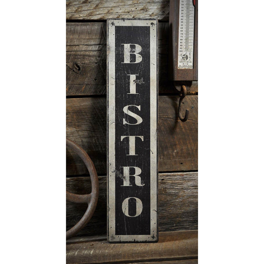 Bistro Rustic Wood Sign