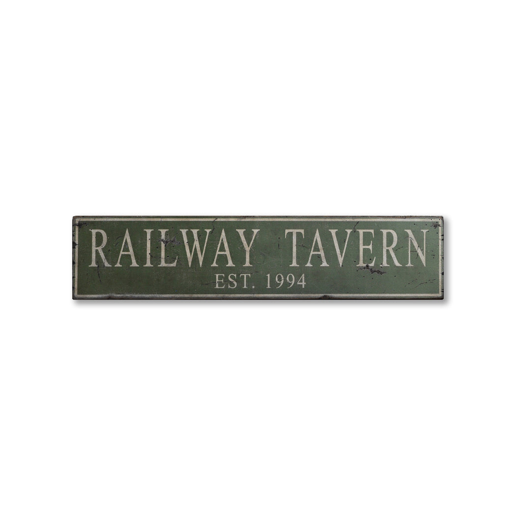 Tavern/Pub Est Date Rustic Wood Sign