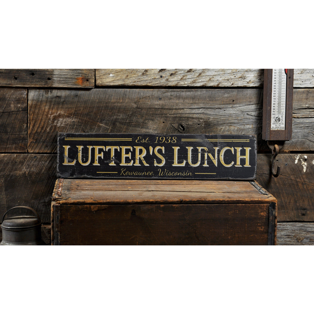 Restaurant Est Date Rustic Wood Sign