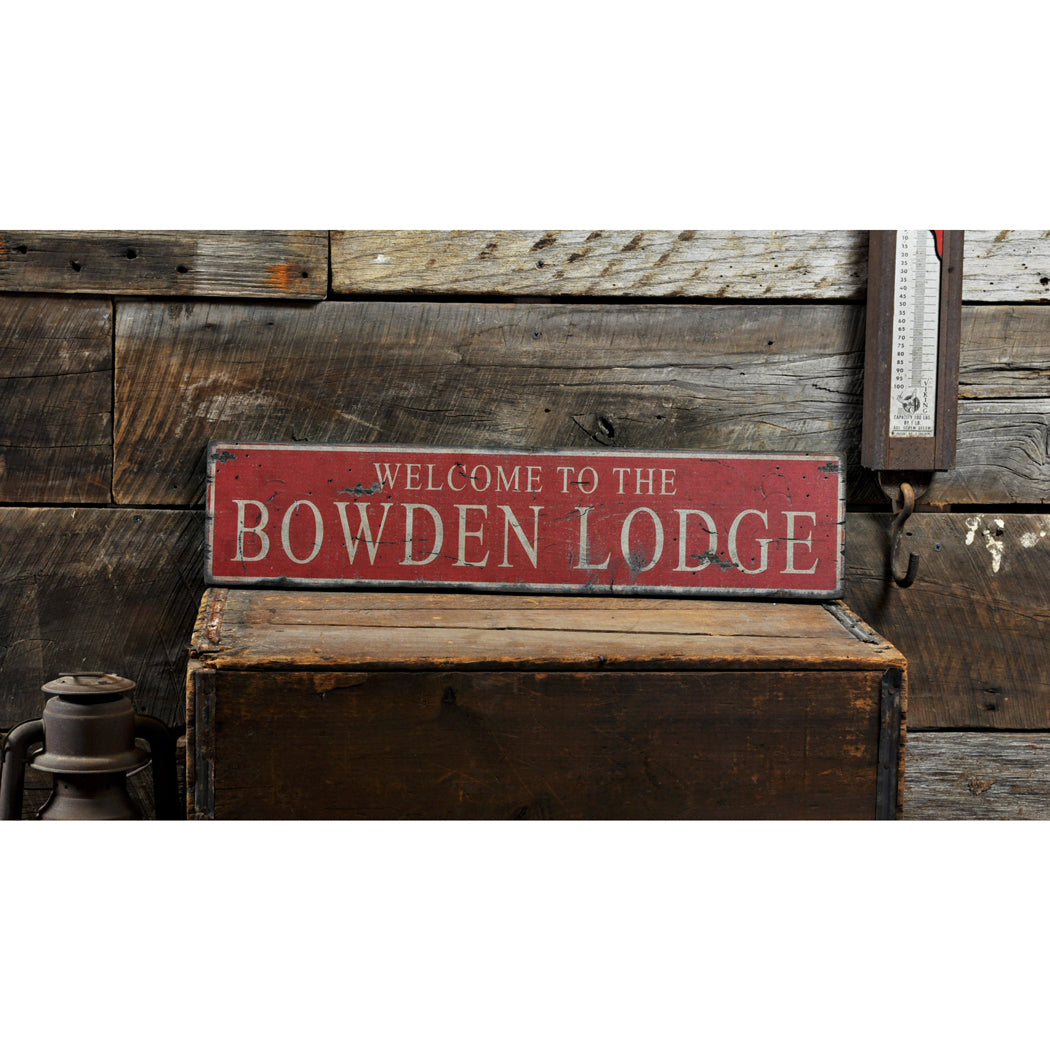 Welcome to Family Lodge Rustic Wood Sign