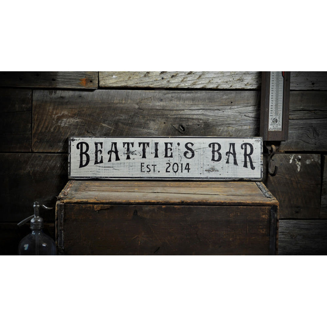 Bar Rustic Wood Sign