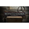 Train Station City State Rustic Wood Sign