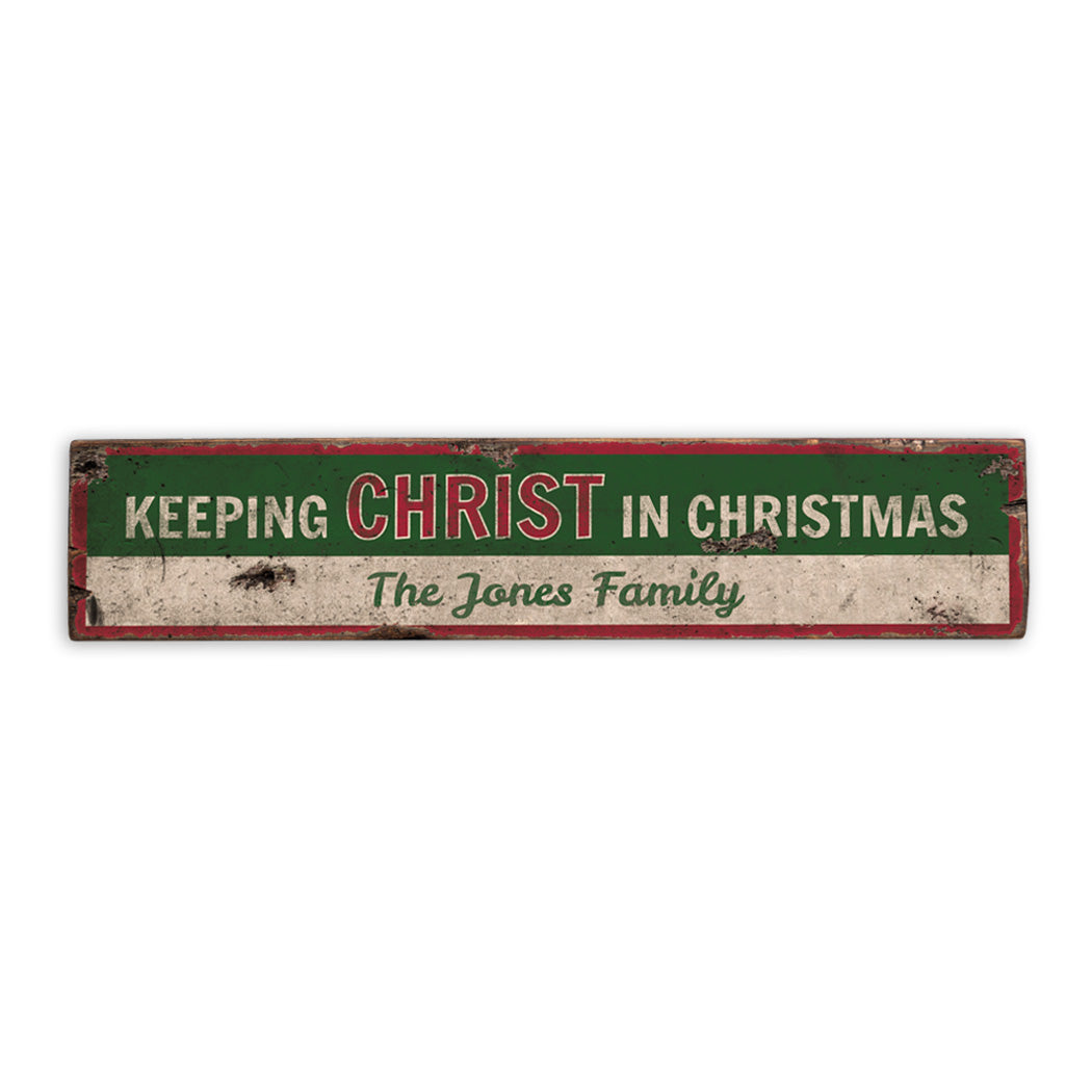 Christ in Christmas Rustic Wood Sign