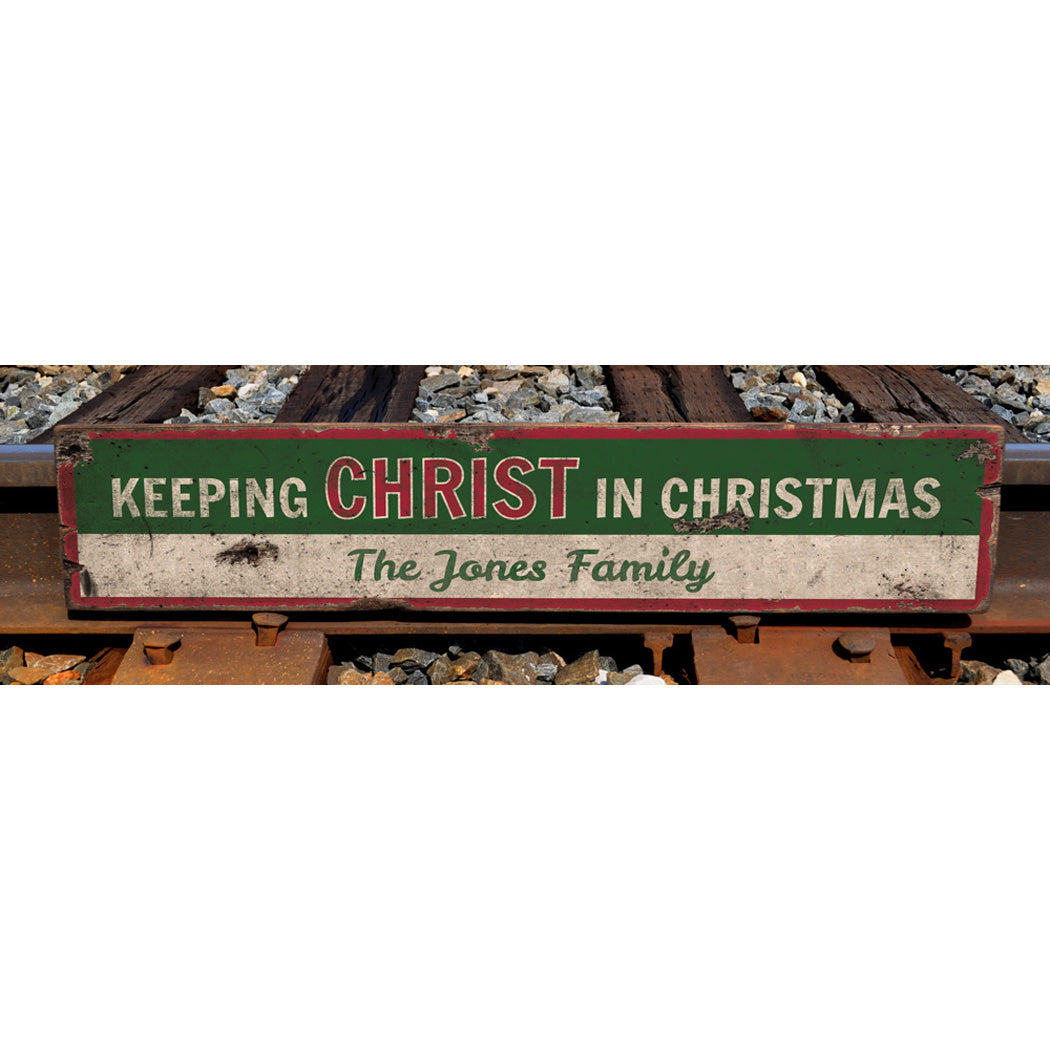 Christ in Christmas Rustic Wood Sign