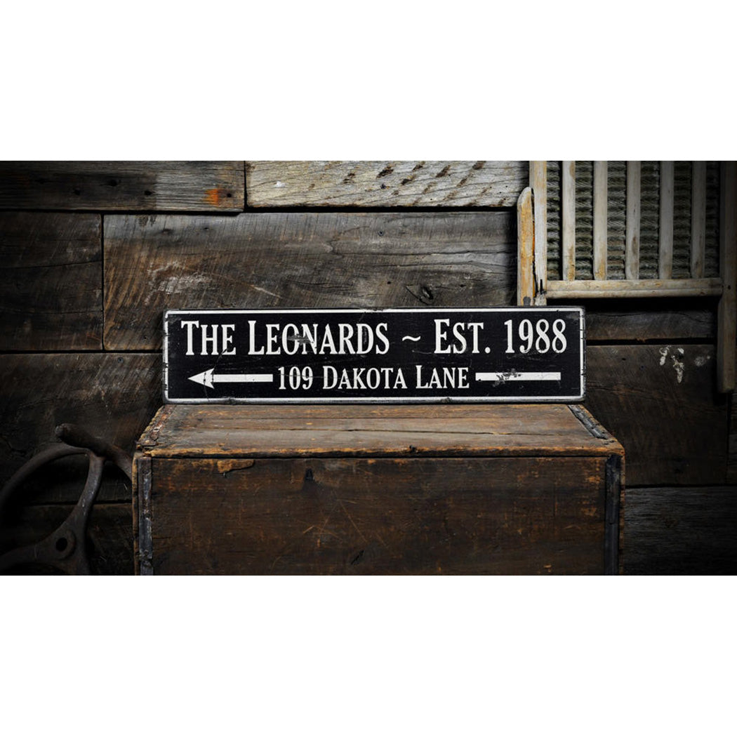 Address Rustic Wood Sign