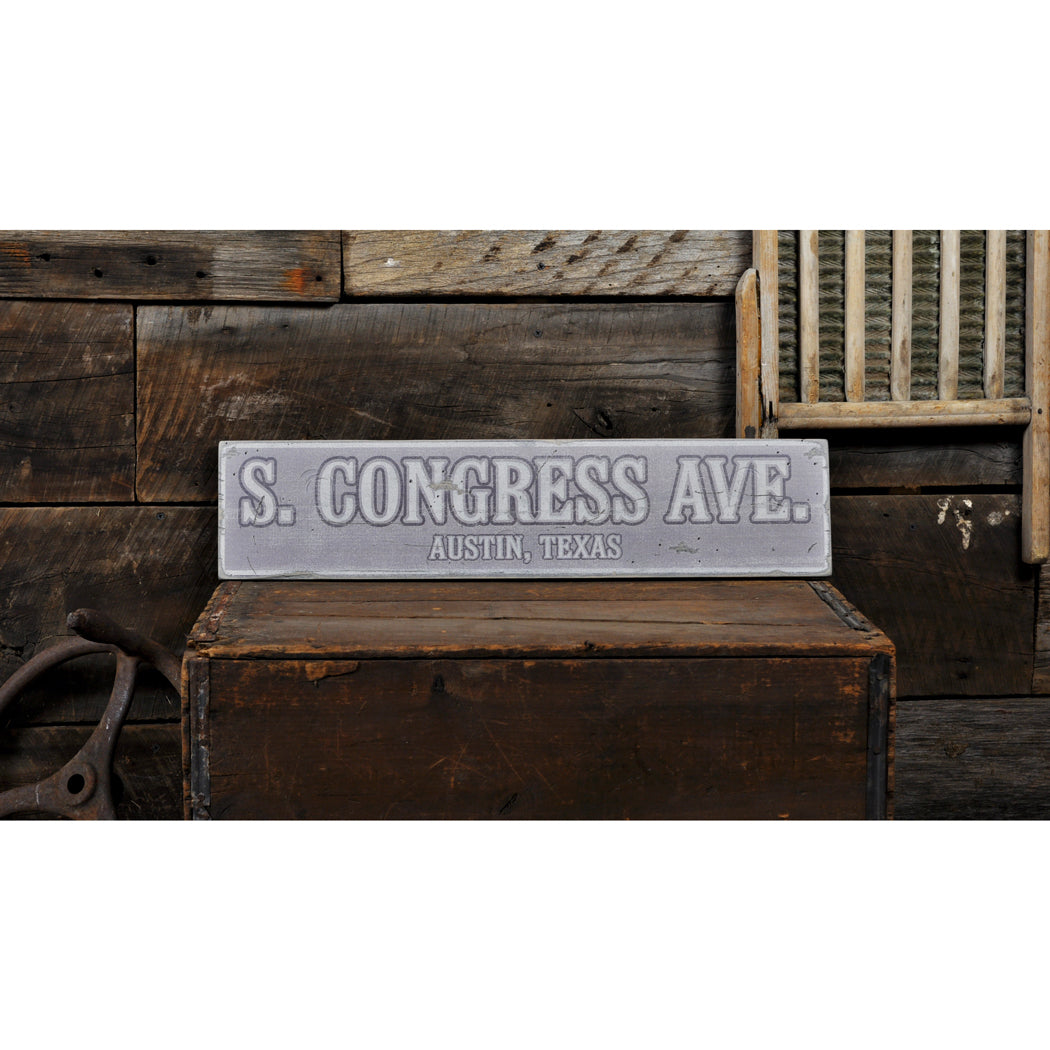 Address City State Rustic Wood Sign