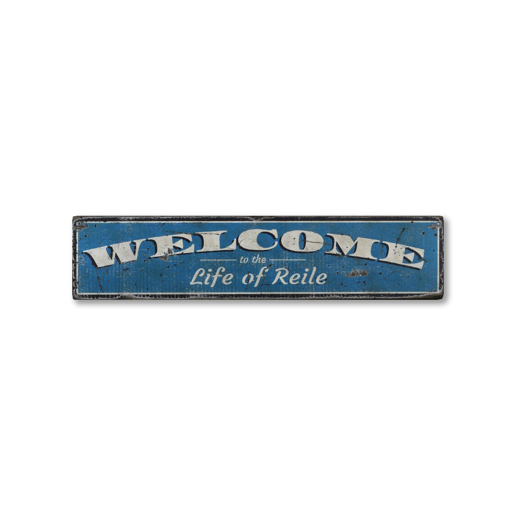 Welcome to Beach House Rustic Wood Sign