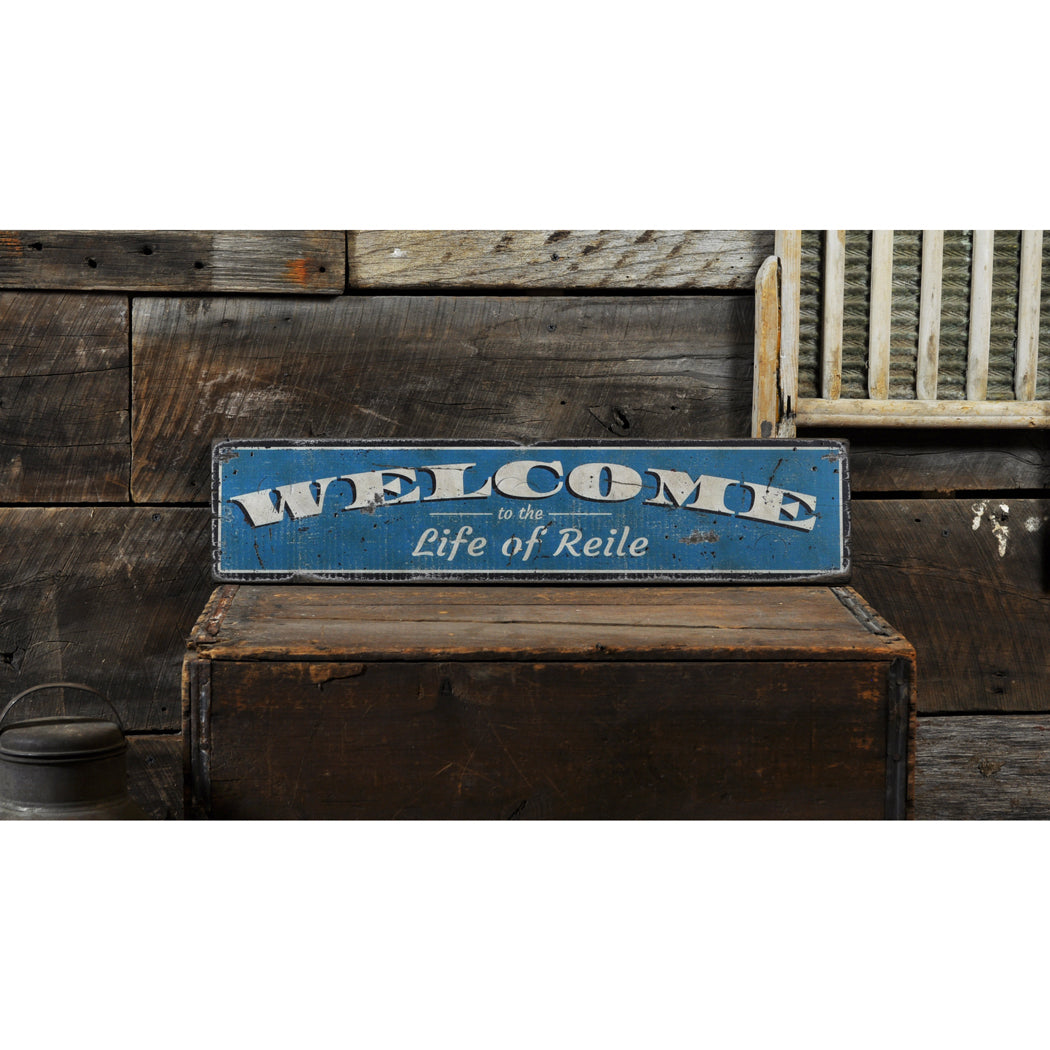 Welcome to Beach House Rustic Wood Sign