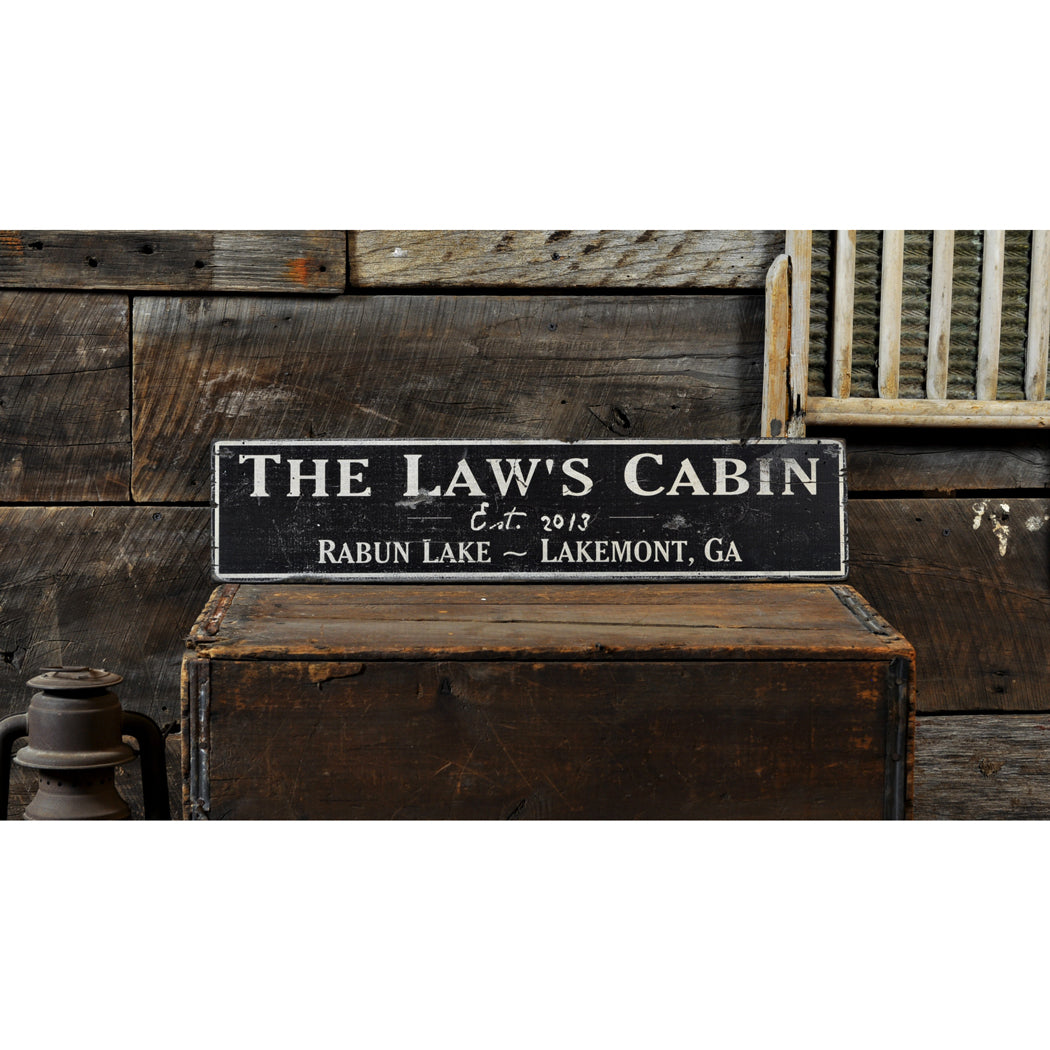 Lake Cabin Rustic Wood Sign