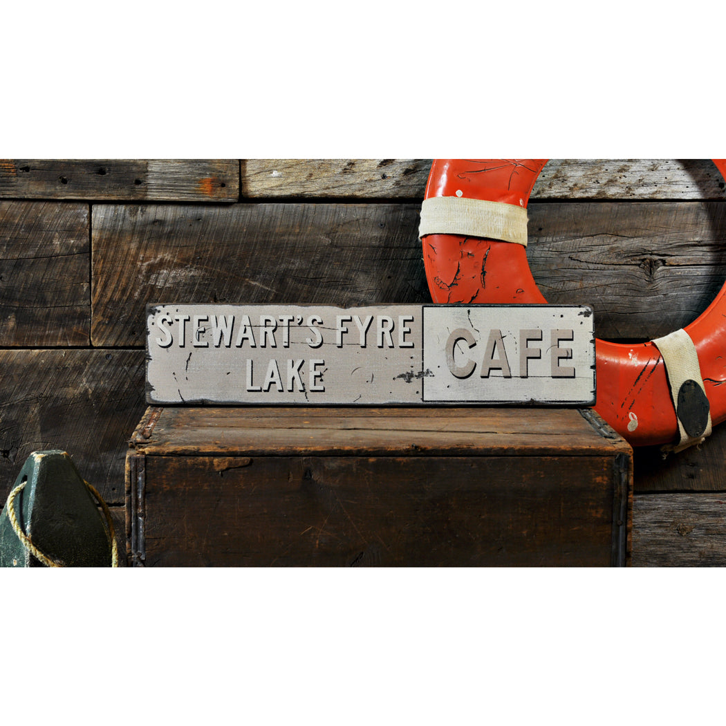 Family Lake Cafe Rustic Wood Sign