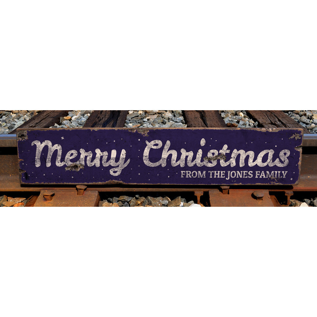 Snowy Christmas Rustic Wood Sign