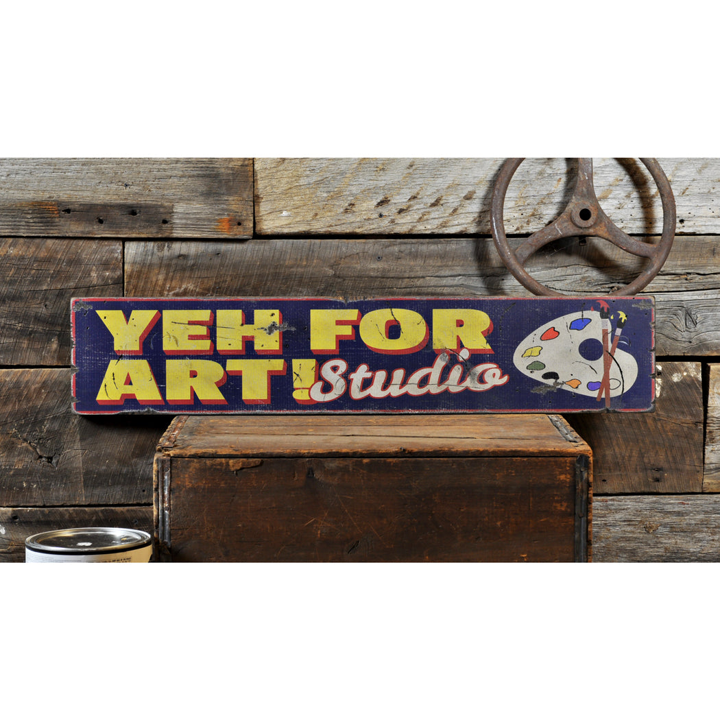 Art Studio Painter Rustic Wood Sign