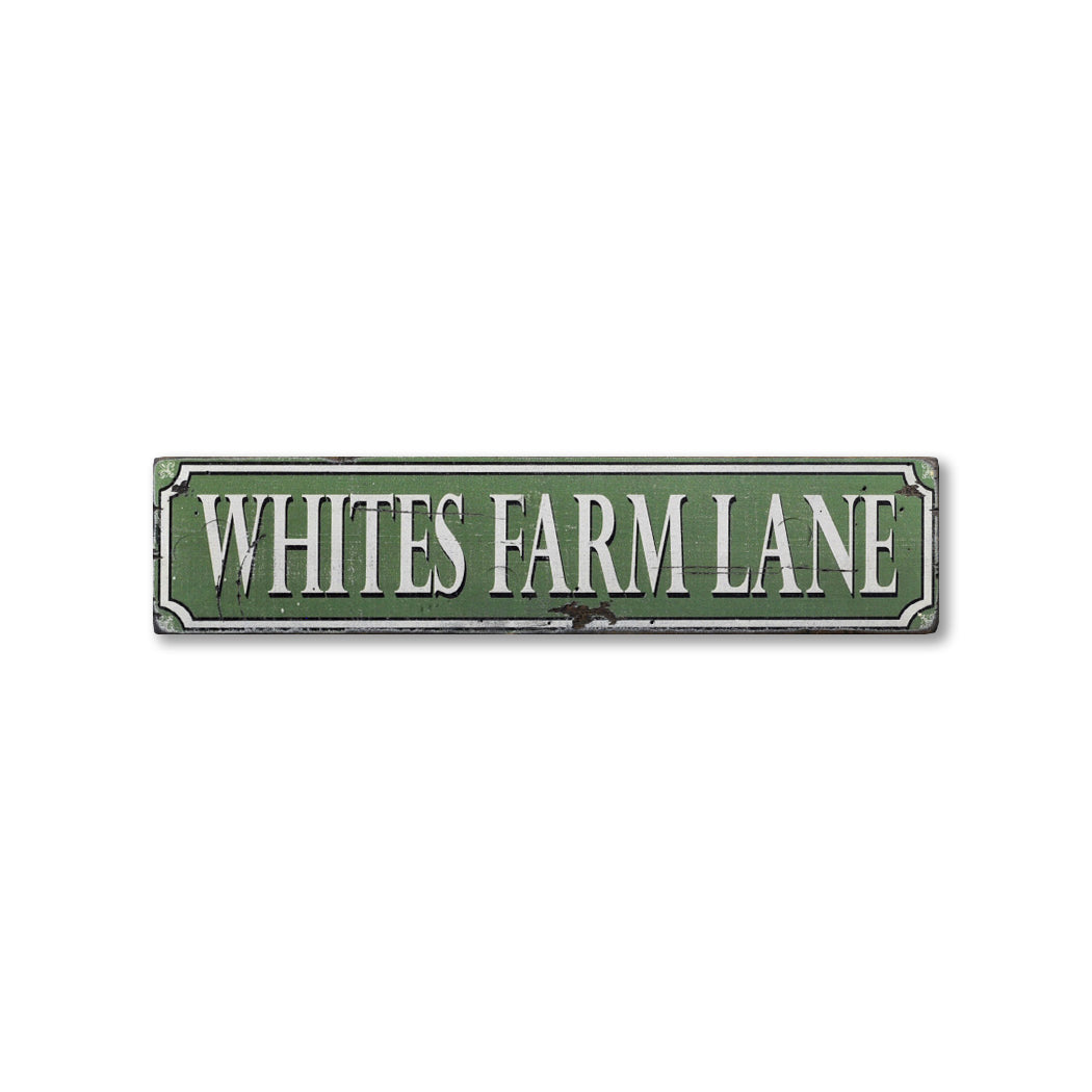 Farm Lane Address Rustic Wood Sign