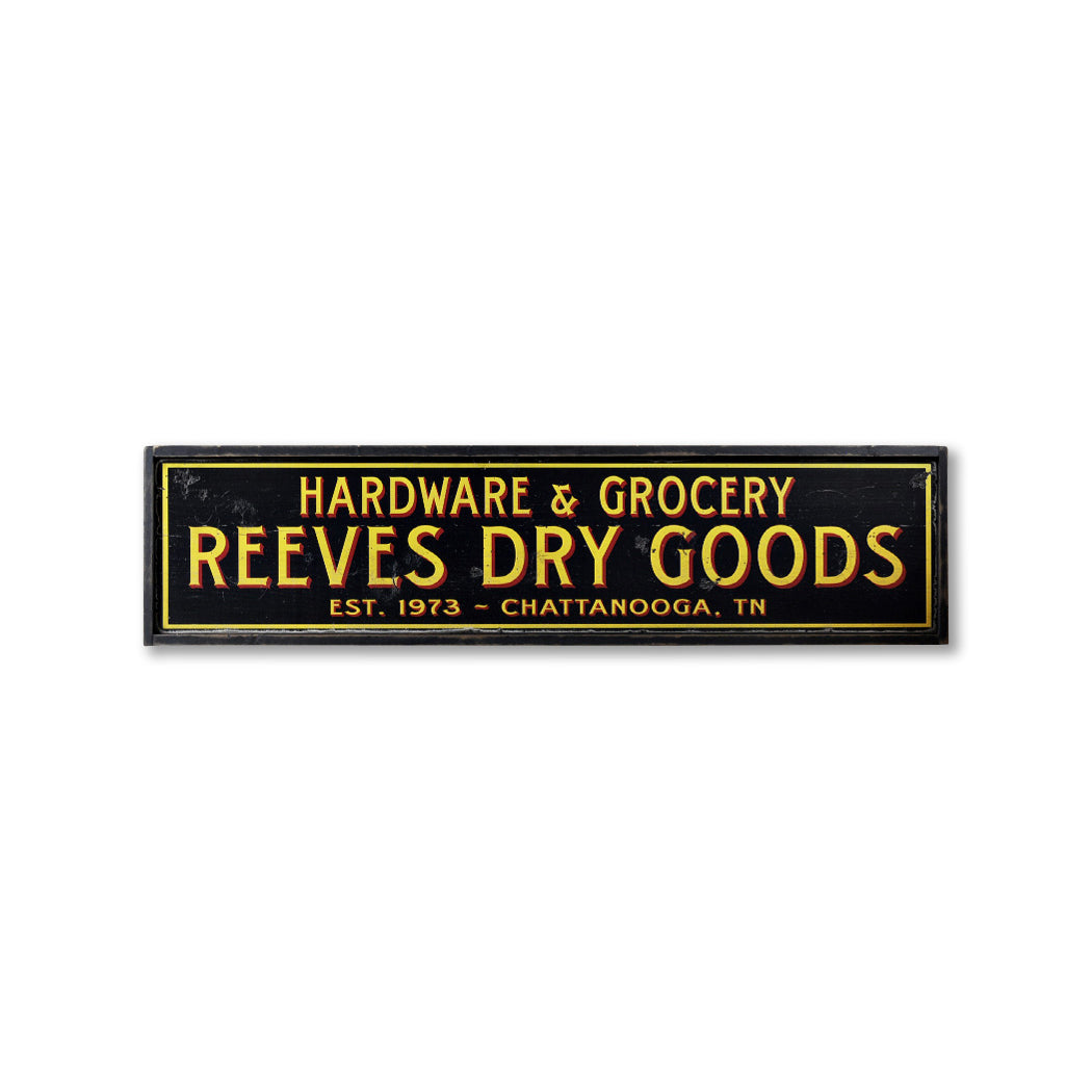 Hardware & Grocery - Dry Goods Rustic Wood Sign