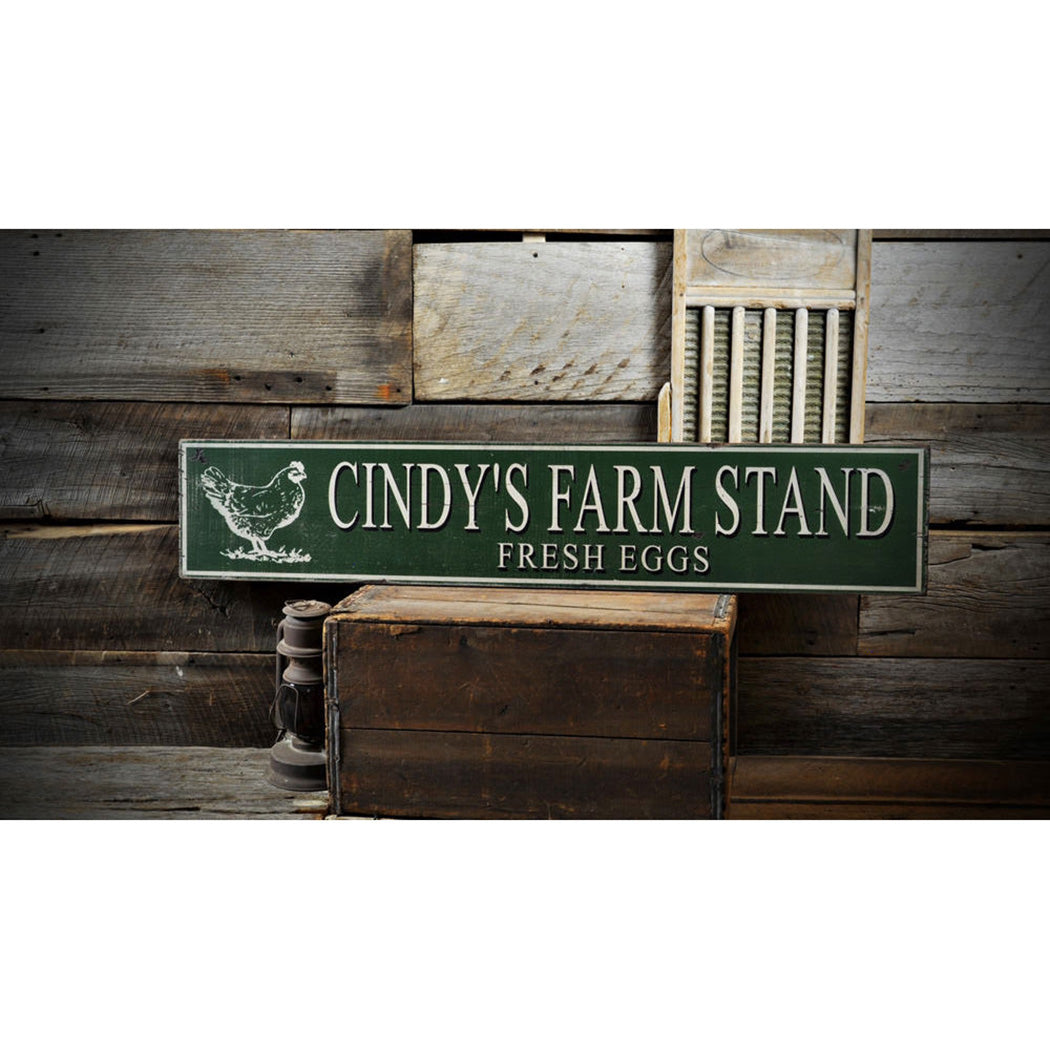 Chicken Farm Fresh Eggs Rustic Wood Sign