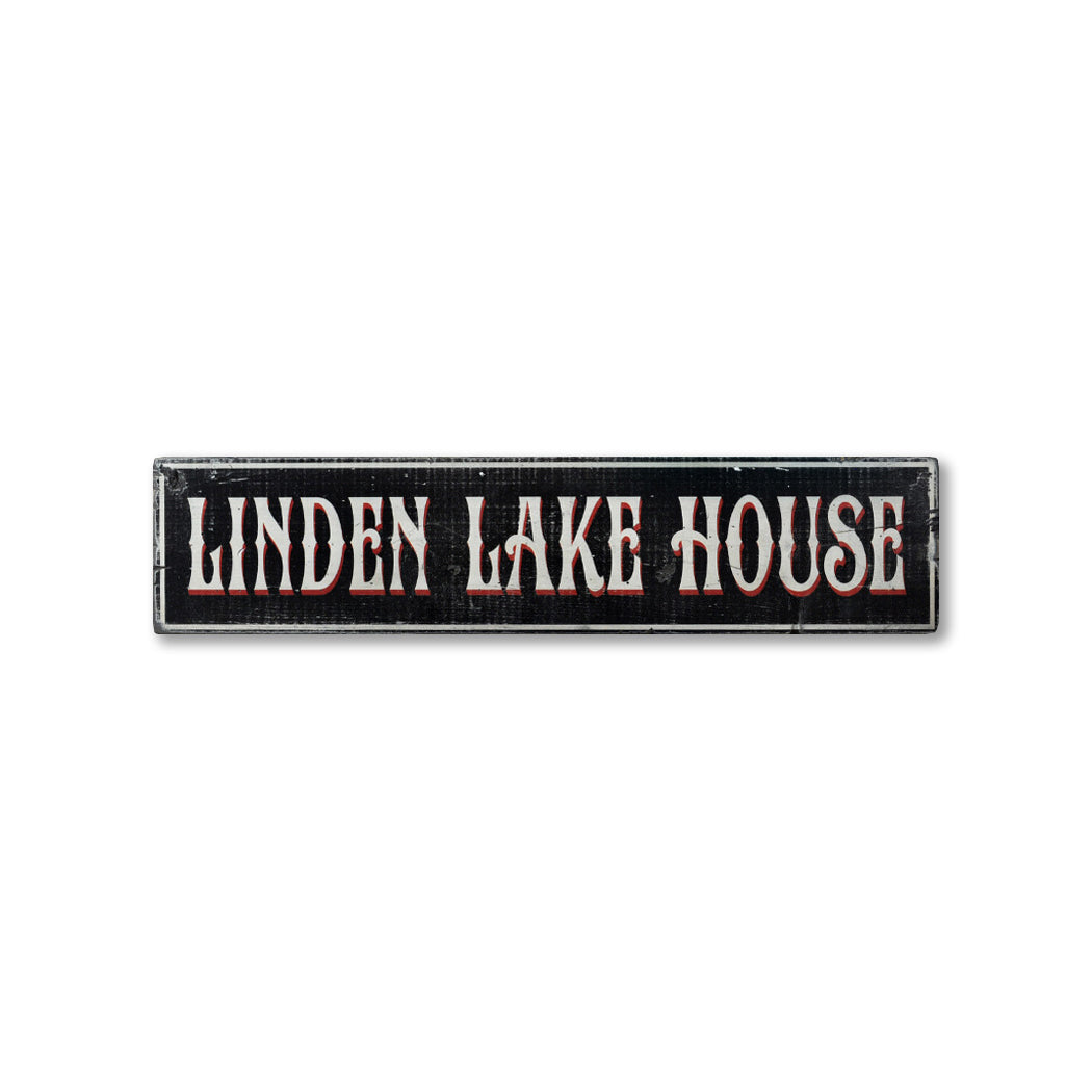 Family Lake House Rustic Wood Sign