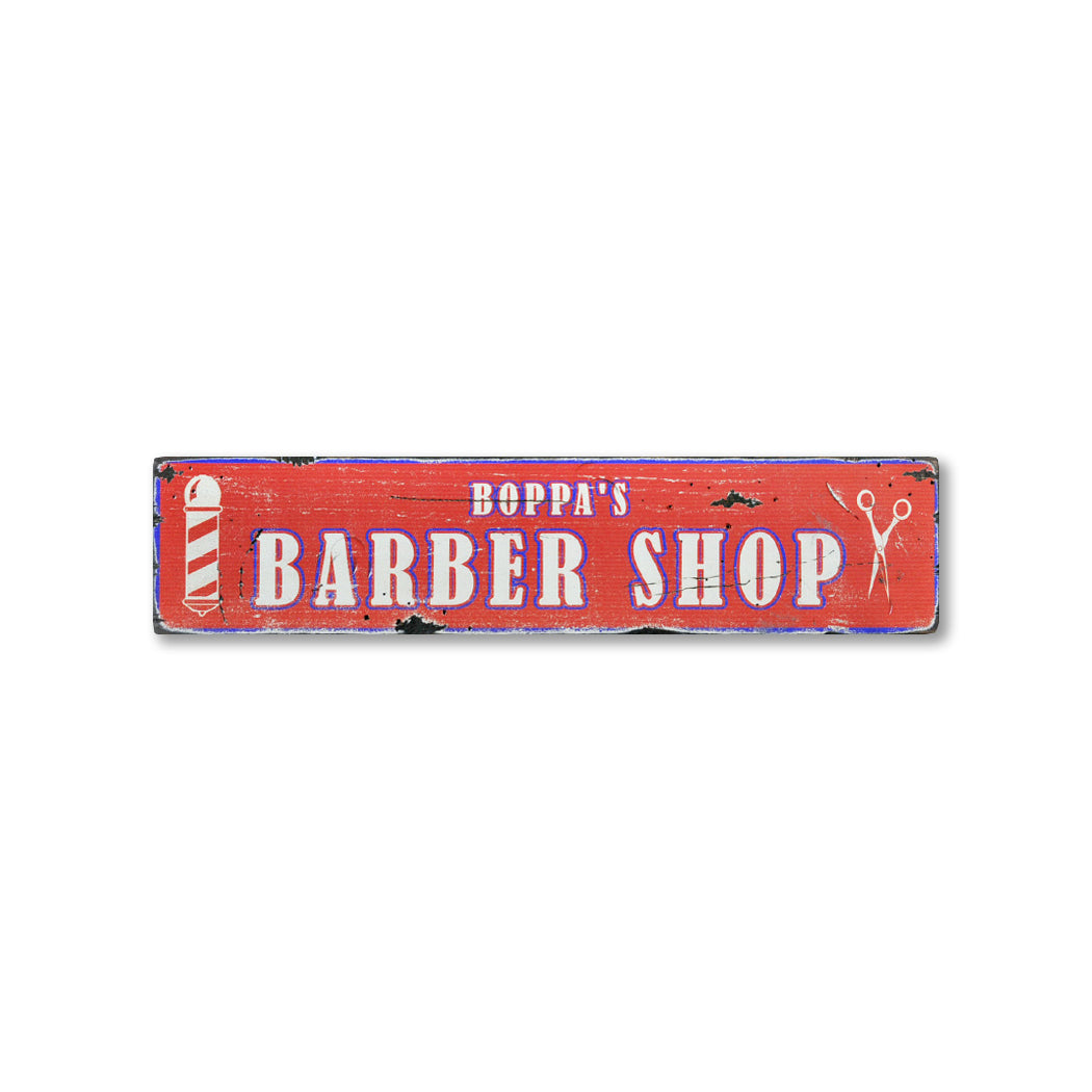 Barber Shop Rustic Wood Sign