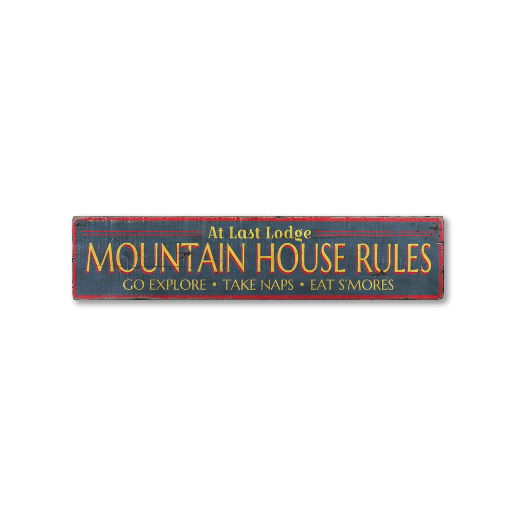 Mountain Lodge Rustic Wood Sign