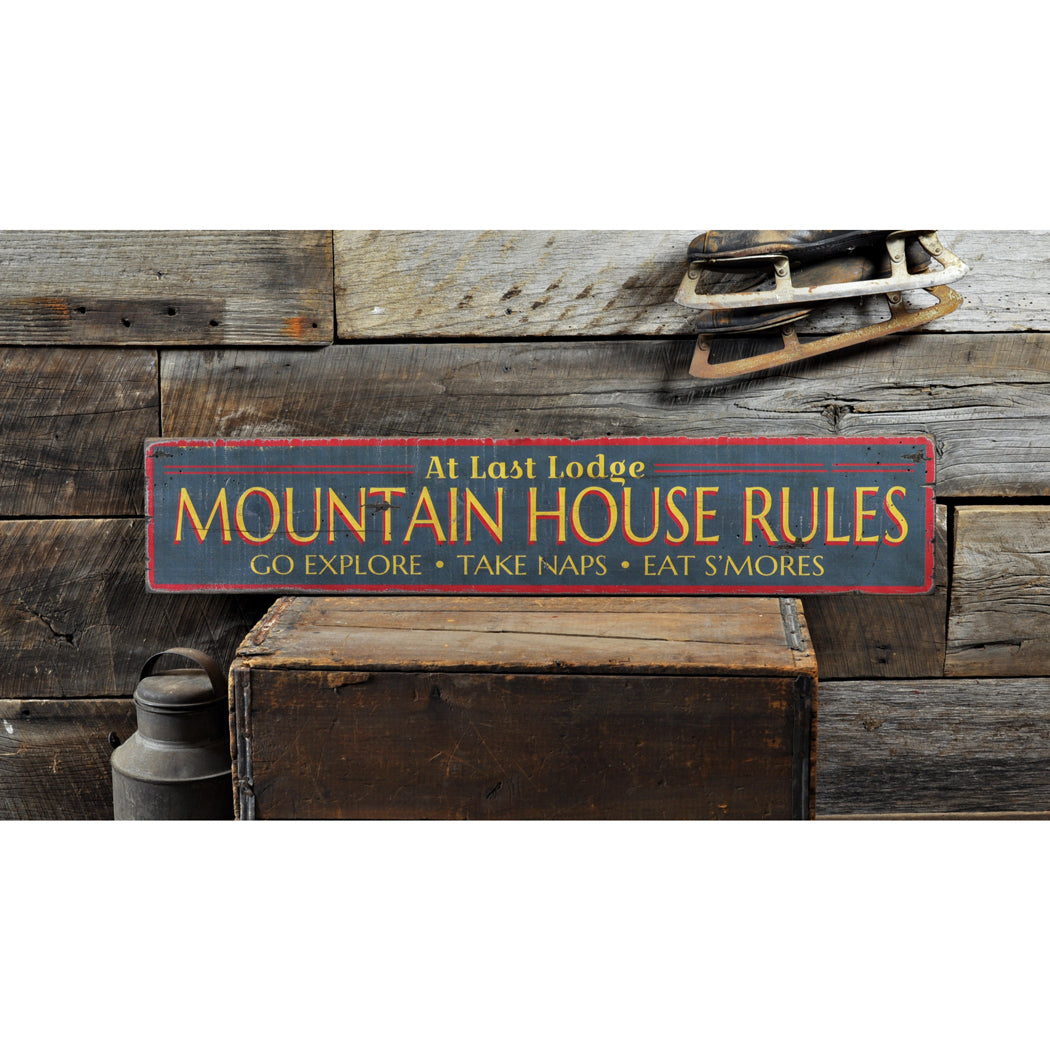 Mountain Lodge Rustic Wood Sign