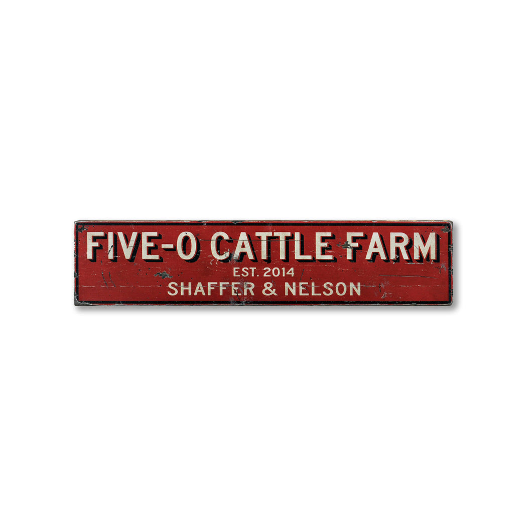 Cattle Farm Est Date Rustic Wood Sign