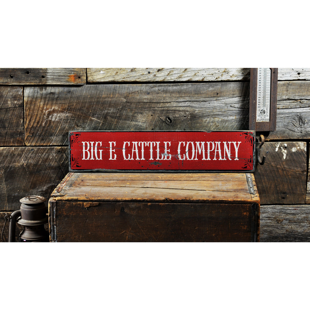 Cattle Company Rustic Wood Sign