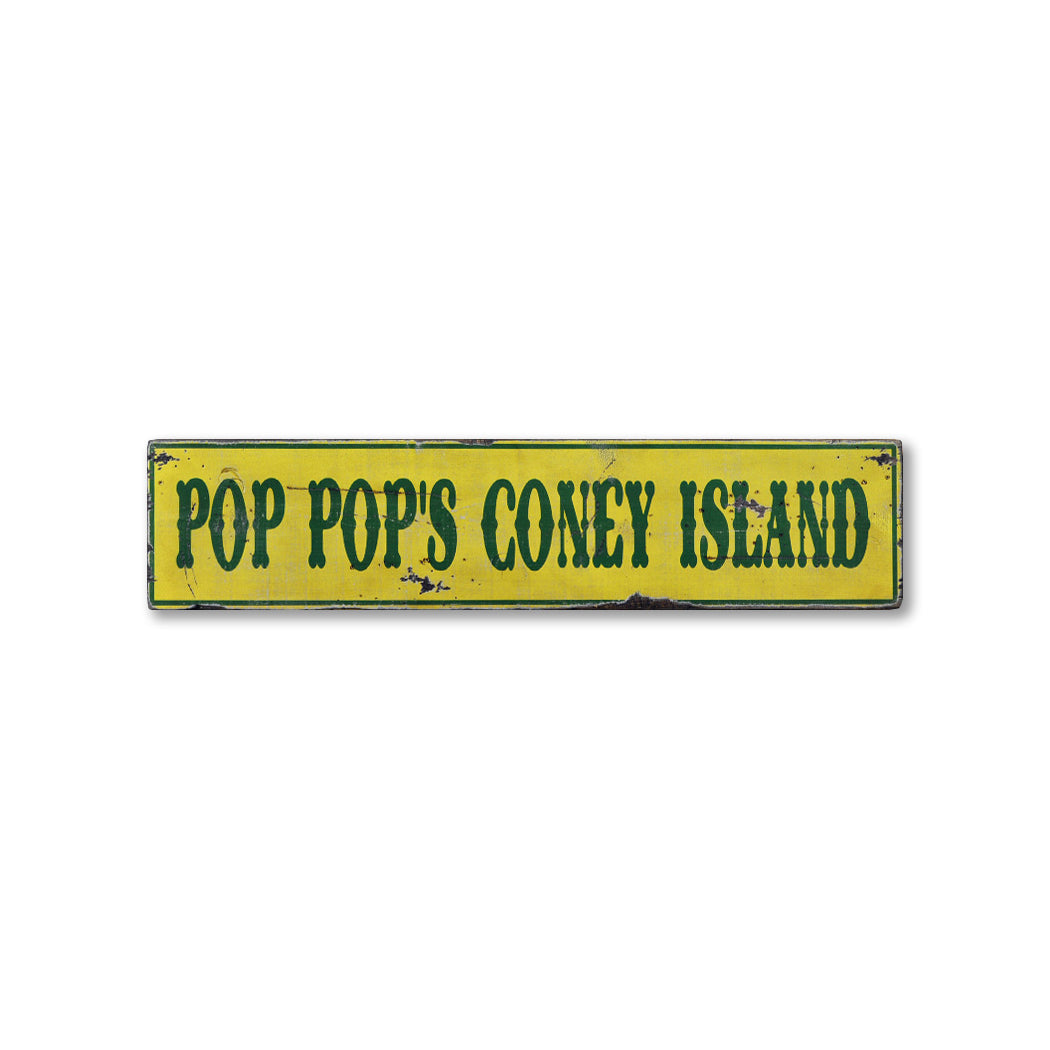 Coney Island Rustic Wood Sign