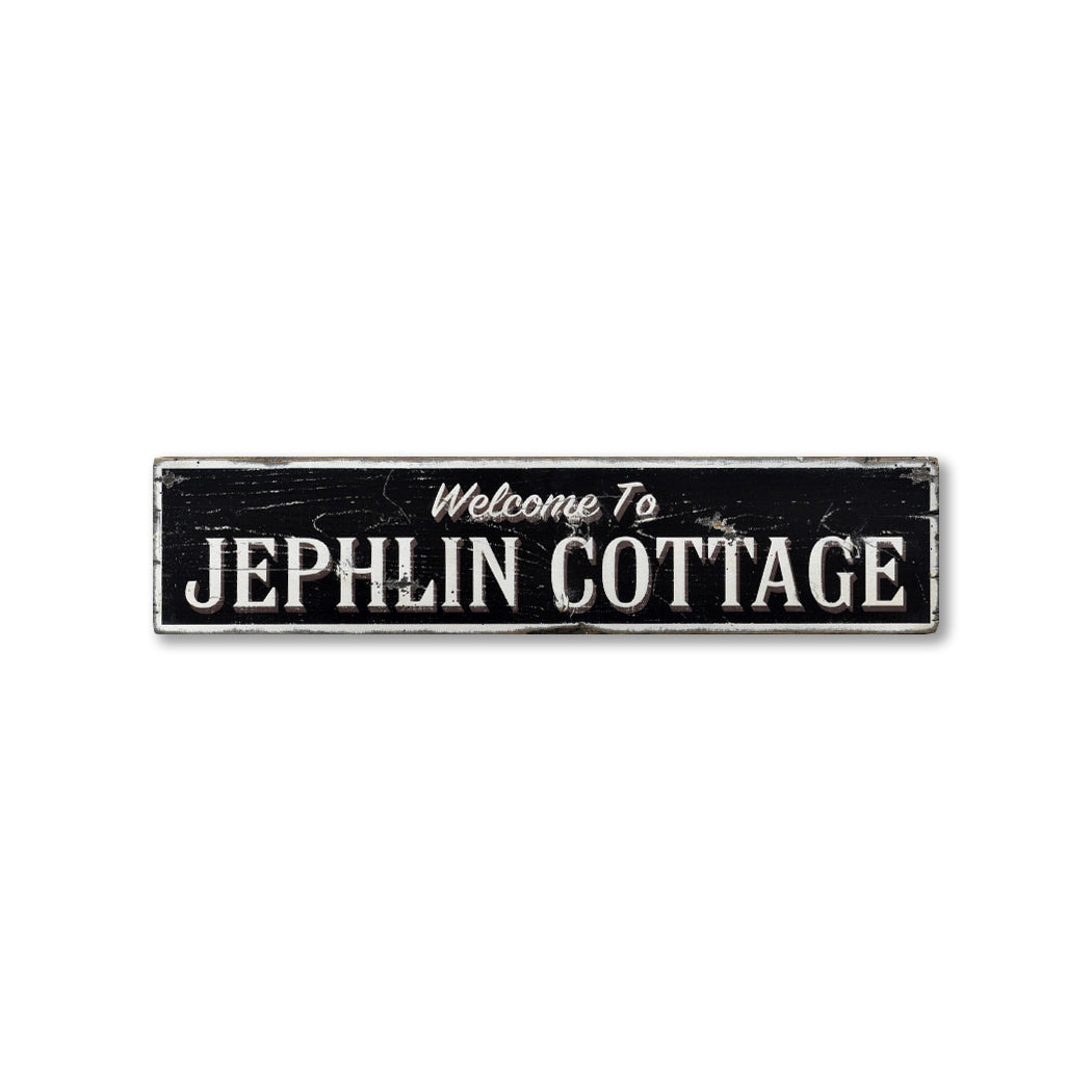 Welcome To Cottage Rustic Wood Sign