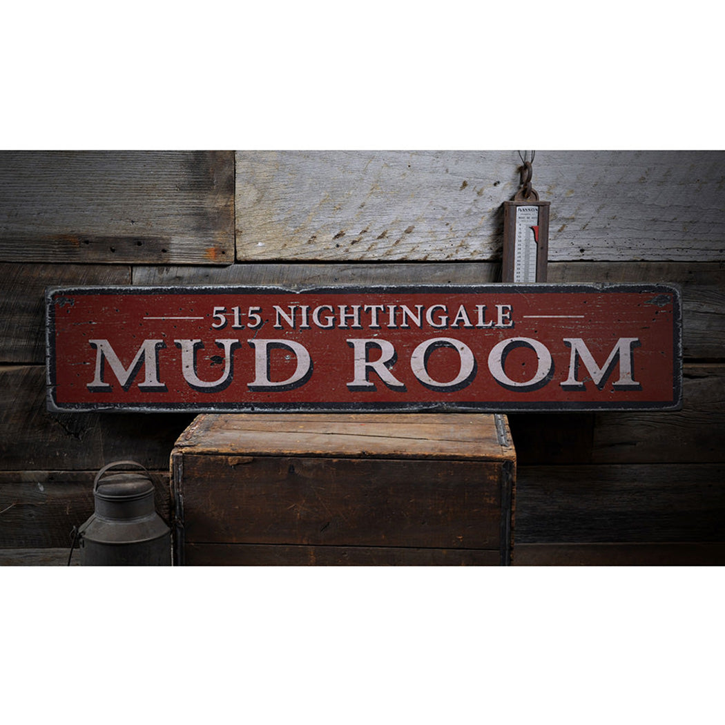 Mud Room Rustic Wood Sign