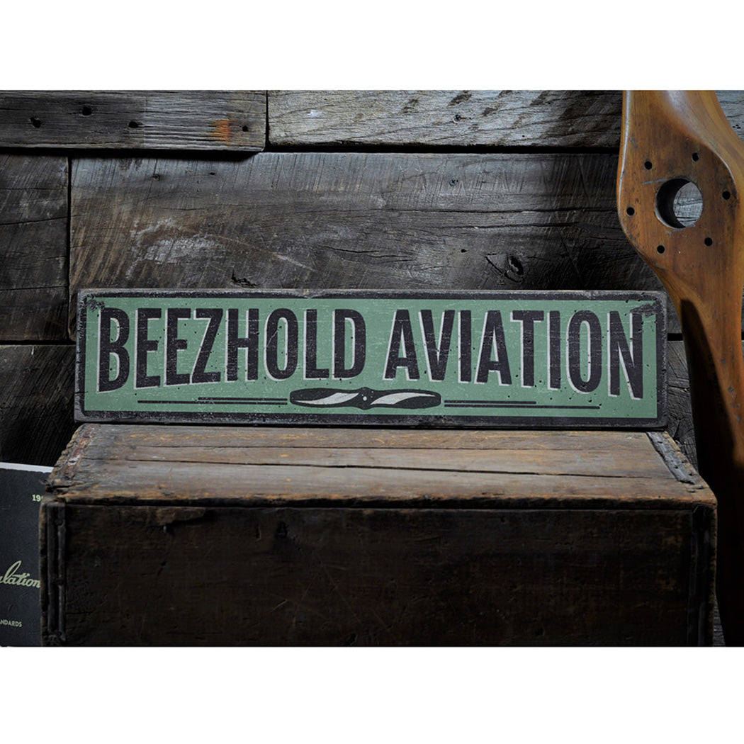 Aviation Rustic Wood Sign