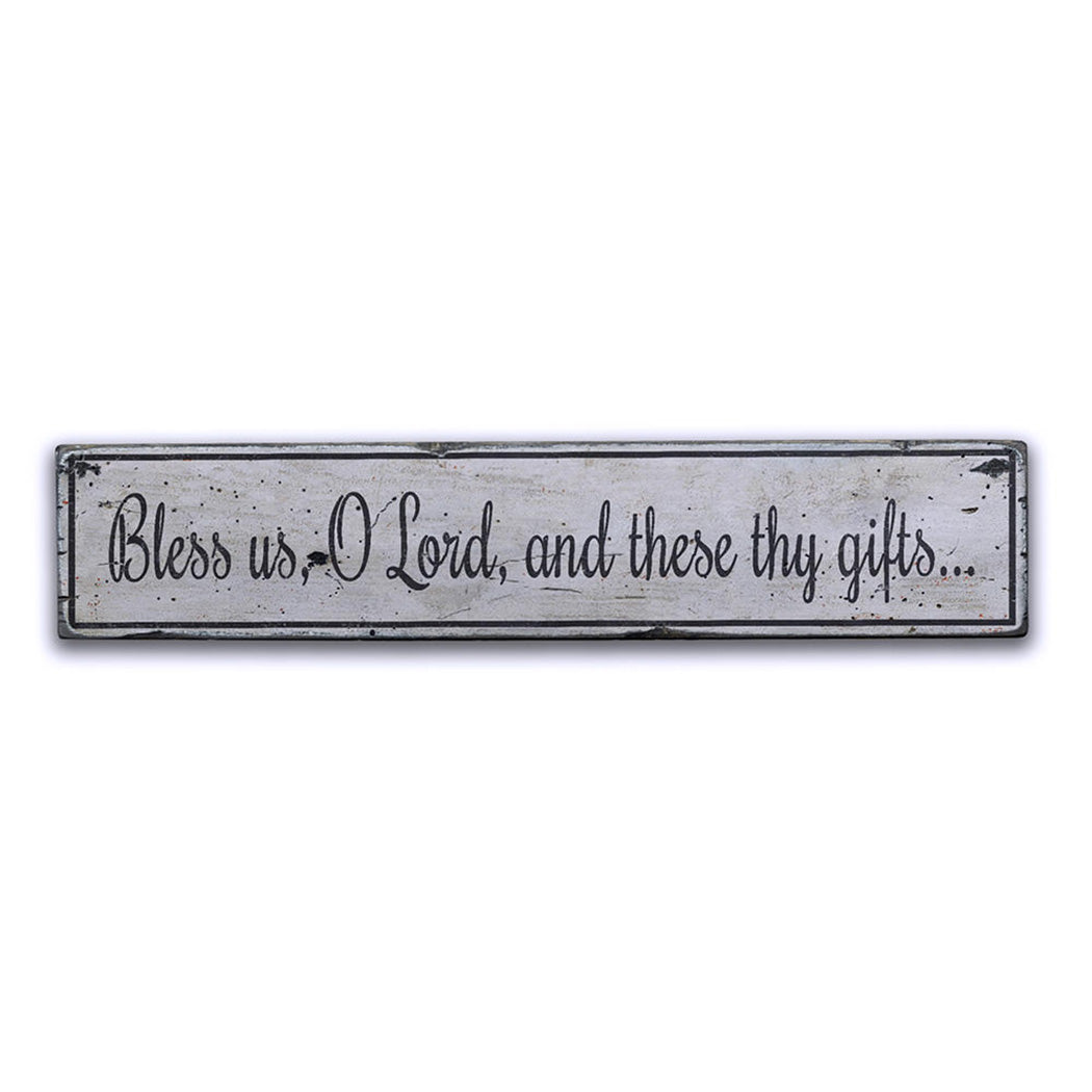 Bless Us O Lord Dining Area Rustic Wood Sign