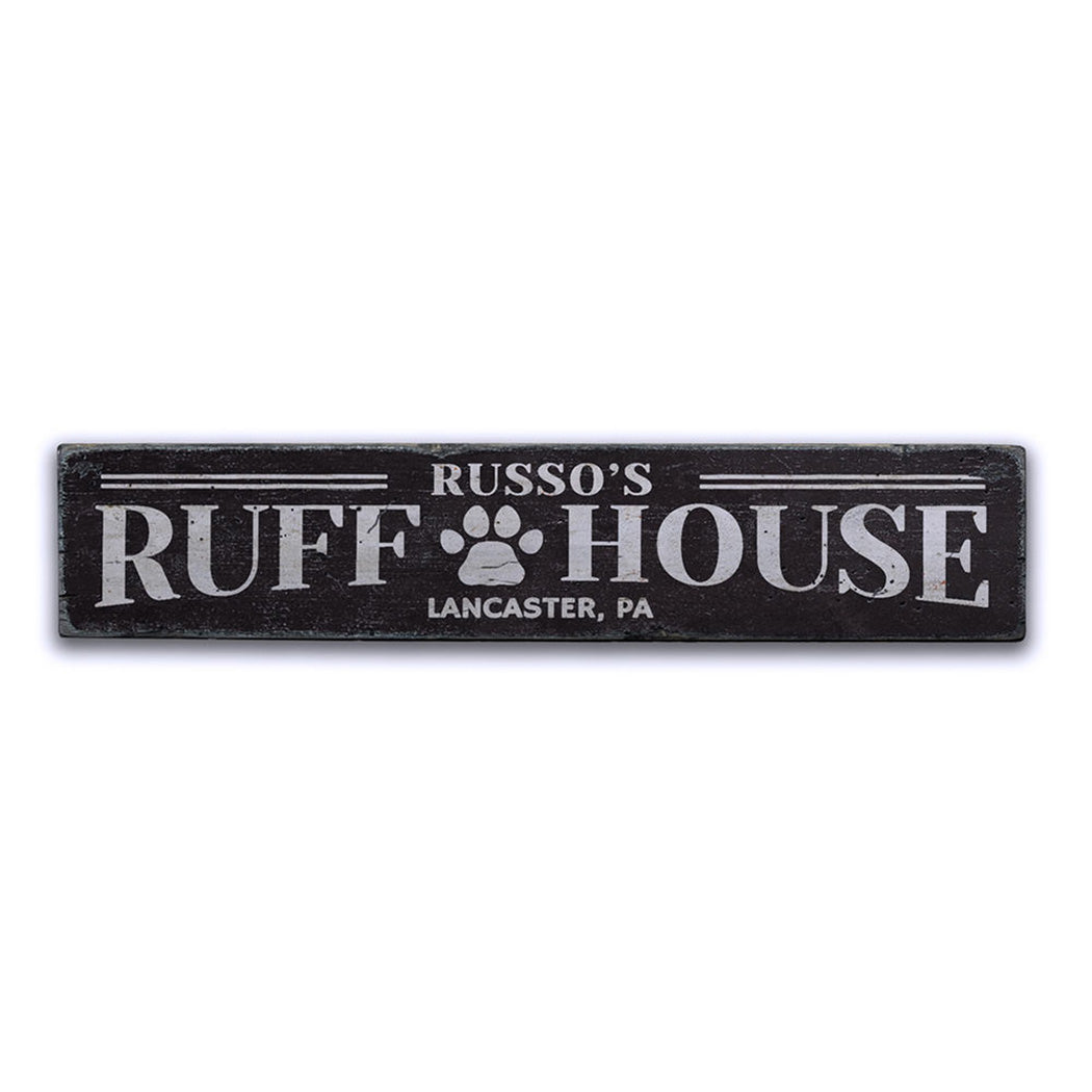 Ruff House Rustic Wood Sign – Lizton Sign Shop