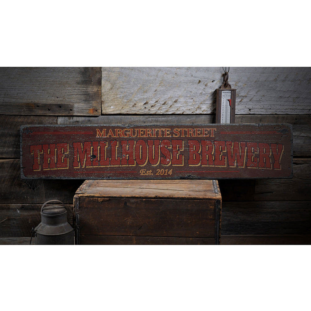 Brewery Rustic Wood Sign